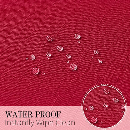 Cloth Napkin Set of 8 Square Washable Reusable Linen Fabric Polyester for Kitchen Dinner Dining Restaurants Wedding Party Banquet Table(DarkRed-A/17x17 Inch)