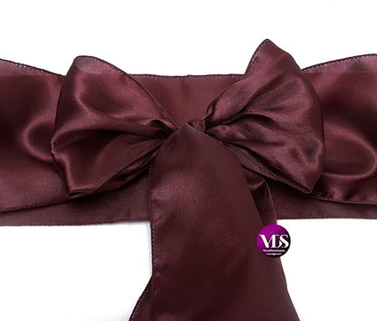 VDS Satin Chair Sashes Chair Cover Back Tie Sateen Bows Ribbon for Wedding Birthday Graduation Engagement Ceremony Event Party Banquet Venue Hotel All Dining Chair Decoration (100PC) (Burgundy)