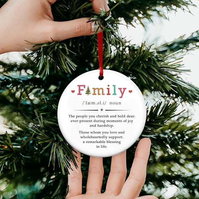 Gifts for Family, Christmas Ornaments 2025 - Family Decor Gifts for Mom, Dad, Daughter, Son, Husband and Wife, Grandma, Grandpa Gift Ideas - Christmas Tree Decoration Ceramic Ornament