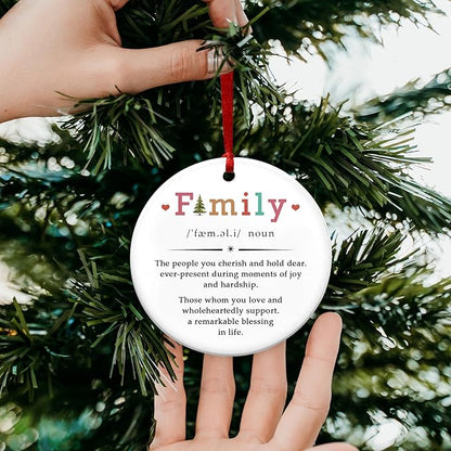 Gifts for Family, Christmas Ornaments 2025 - Family Decor Gifts for Mom, Dad, Daughter, Son, Husband and Wife, Grandma, Grandpa Gift Ideas - Christmas Tree Decoration Ceramic Ornament