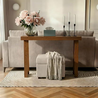 Plank+Beam Solid Wood Console Table, 36 Inch, Sofa Table, Narrow Entryway Table for Hallway, Behind The Couch, Living Room, Foyer, Easy Assembly, Pecan
