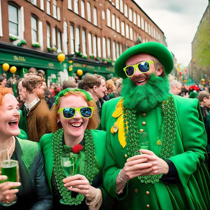 Fsmiling Green Sunglasses Bulk Adult Party Sunglasses 80s Glasses Shades for Men Women St. Patrick's Days-30Pack,UV Protection
