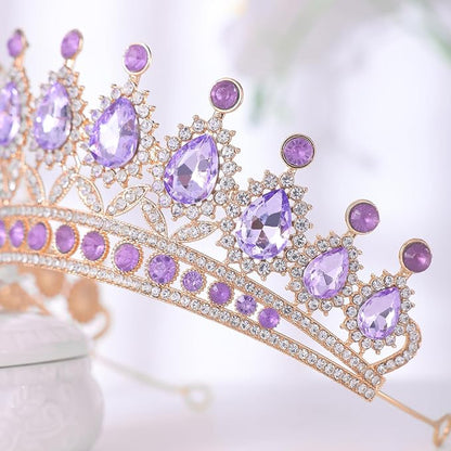 FORSEVEN Crystal Tiaras and Crowns for Women - Wedding and Birthday Party Princess Crown Hair Accessories - Bride Rhinestone Headband Halloween Decorations Hairband