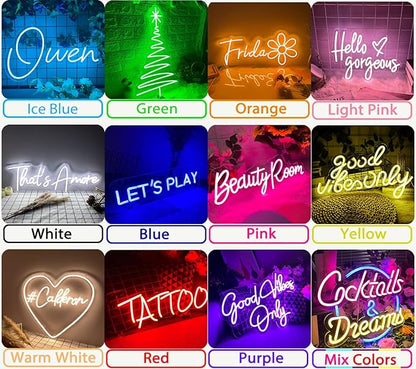 OBTAIN Custom Neon Signs, Neon Sign Customizable for Wall Decor, Personalized Neon Sign for Wedding Birthday Party Gift Party Bar Game Room Home Business Shop Name Logo Neon Sign