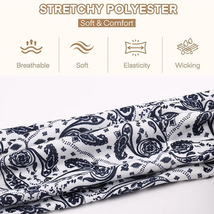 Meifuly 4 Pack Fashion Grommet Wide Headbands for Women, Hollow Out Eyelets Elastic Wide Headband, Y2k Girls Punk Grunge Stretchy Hair Accessory