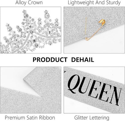 Crystal Tiara Crown for Women, Rhinestone Queen Headband Wedding Bridal Hair Accessories, Princess Crown for Birthday Prom Quinceañera Party Pageant Halloween Cosplay
