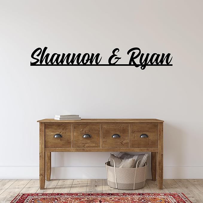 Personalized Metal Couples Sign – Custom Romantic Home Décor Featuring Two Names, Elegant Bedroom Accent for Weddings, Anniversaries, or Engagement Celebrations