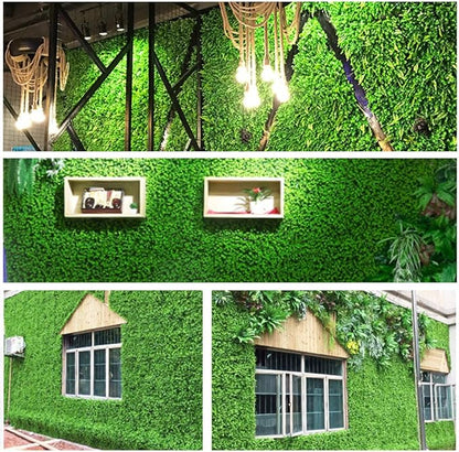 ZXMOTO 20"x20" Artificial Boxwood Hedge Panels 12PCS Artificial Boxwood Panels Topiary Hedge Plant Faux Grass Wall Decoration Faux Greenery Wall Panel for Indoor Outdoor Garden Backyard Home Decor