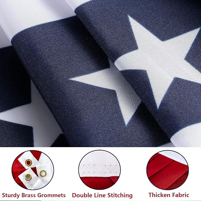 2x4 Ft American Pleated Fan Flag, Patriotic Half Fan Bunting Flag, Indoor Outdoor for 4th of July Decoration Memorial Day (Set of 5)