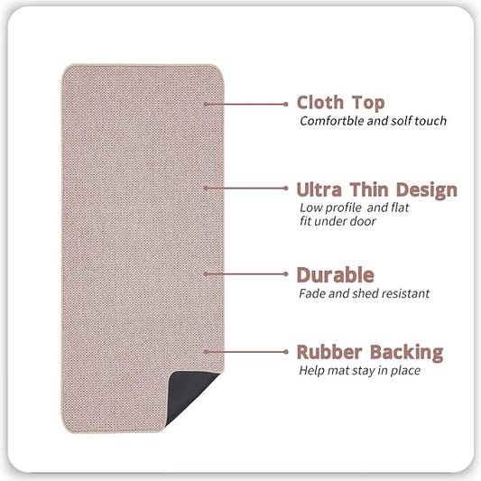 Bath Mat,Ultra Thin Bathroom Runner Rugs,Large Bath Mats for Bathroom,Quick Dry,Non-Slip,Machine Washable,Low Pile,Bath Rug,Shower Outside,Sink,Home Decor Accessories.Beige,3'x5'(36x60inch)