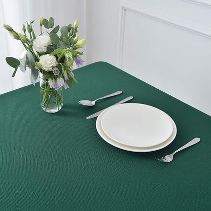 maxmill Square Jacquard Tablecloth Water Resistance Antiwrinkle Spill Proof Textured Table Cloth, Fabric Table Cover for Buffet Banquet Parties Event Holiday Dinner, 70 x 70 Inch, Hunter Green