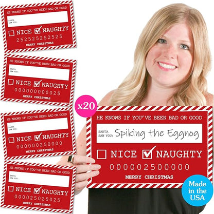 Big Dot of Happiness Santa's Naughty List Mug Shots - Christmas Party Photo Booth Props Party Mugshot Signs - 20 Count