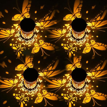 Christmas Gifts for Women, 4 Pack Butterfly Birthday Gifts for Women Mom Grandma Solar Lanterns Outdoor Waterproof Garden Decor Hanging LED Decorative Light for Patio Yard Lawn Gardening Gifts