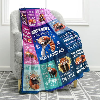 Jekeno Panda Blanket Cute Animals Gifts for Women Men Kids Girls Boys Mom Wife Friends Halloween Birthday Home Bedroom Living Room Decor Colorful Throw Blanket 50"x60"