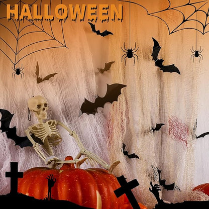 FANDAMEI 140PCS Bats Halloween Decoration, 5 Sizes Bats Wall Decor Party, 3D Bat Wall Decor for Halloween Decorations Indoor Outdoor. Black Sticky Bats Home, Bat Stickers for Window(140PCS)