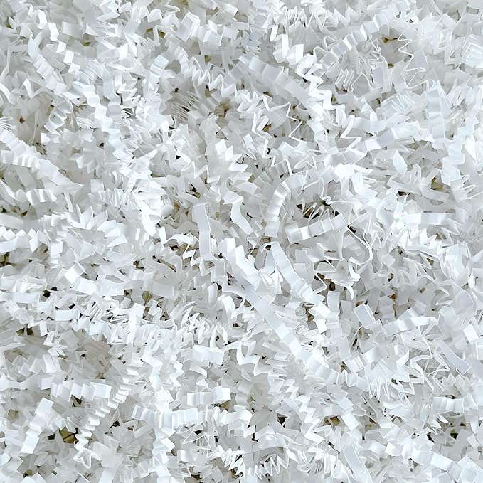 2LB White Crinkle Paper Filler for Gift Baskets Crepe Papers Easter Basket Grass