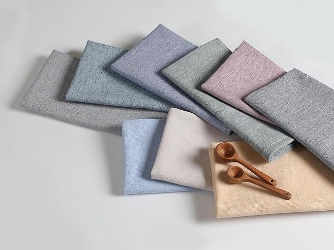 Native Fab Solid Cloth Napkin Set of 12, 100% Chambray Cotton, Washable, Reusable Dinner Cloth Napkin 17x17 inches, Table Decor Napkins for Dinner, Events, Ink Blue