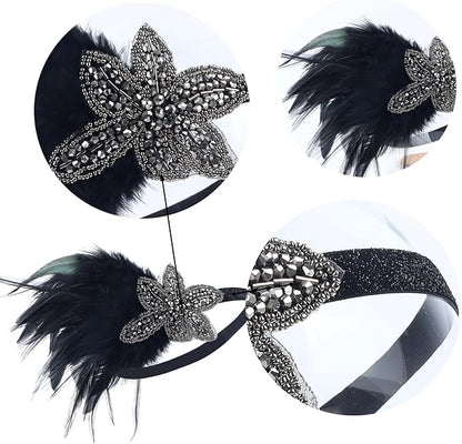 1920S Headband For Women Feather 20s Gatsby Headpiece Flapper Headband for Girl