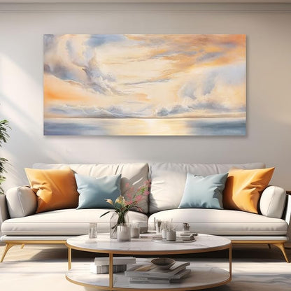 Glvzygy Abstract Wall Art Nature Scenery Wall Decor Sky Clouds Sunset Wall Art Prints Canvas Painting Wall Decor Artwork for Home Room Bathroom Living and Office Home Decor Wall 29"x58"