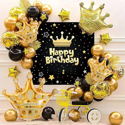 Crown Balloons, Large Gold Foil Crown Balloons Gold Crowns Decoration for King and Queen Party Royalty Birthday Wedding Party Baby Shower Decorations Supplies