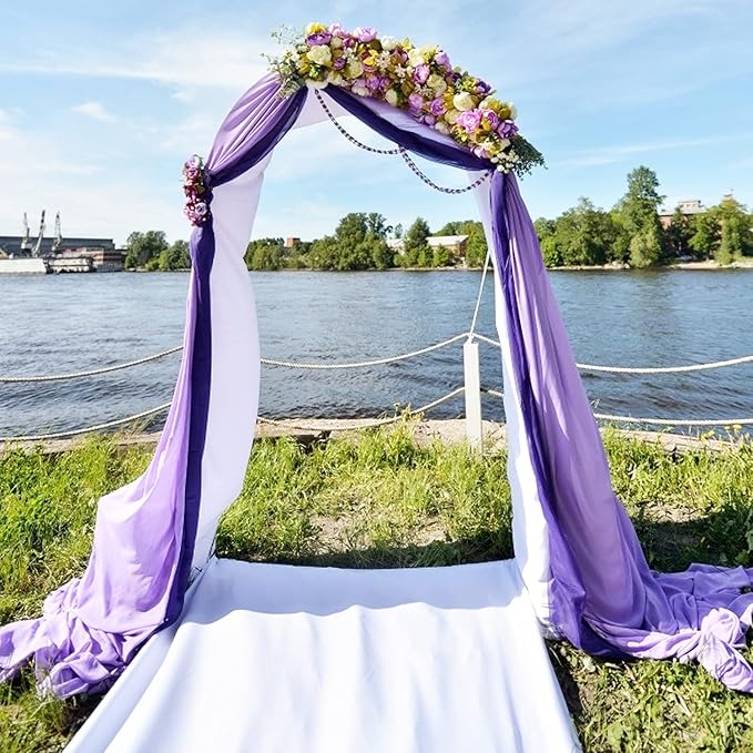 Wedding Arch Draping Fabric Lavender Purple Sheer Wedding Arch Drapes for Ceremony Bridal Party 19Ft Length x 28" Width 1Panel