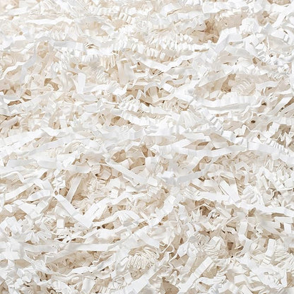 Wowxyz 1 LB Crinkle Cut Paper Shred White Crinkle Shredded Paper for Gift Baskets - Gift Box Bag Filler - Confetti Stuffing for Birthday, Holiday Present Packaging Wrapping