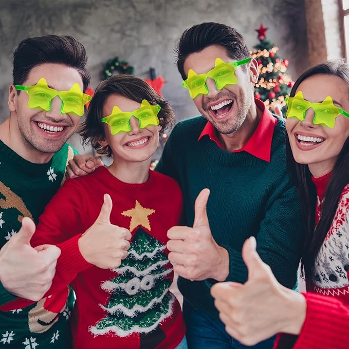 Cindeer 40 Pairs Rimless Star Shape Sunglasses Colorful Transparent Sunglasses Pentagram Glasses for Party