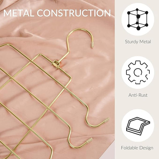 ZEDODIER Tank Top Hanger Space Saving, Bra Hangers for Closet Organizer, Hanging Bra Organizer Tank Tops Holder with 8 Hooks, Metal Closet Organizers and Storage Small Space Solutions, Gold