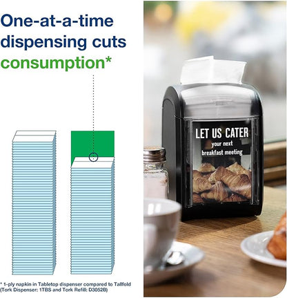 Tork Xpressnap Fit White Dispenser Napkin N14, C-Fold, 1 ply, 240 napkins, 4.252in x 3.248in each, 500700