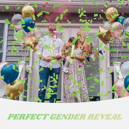 Confetti Cannon Green Biodegradable Confetti Poppers 12Pack Party Poppers Confetti Shooters Green Sticks for Wedding Graduation Engagement Anniversary Bridal Shower Valentines Day Birthday