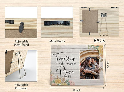 Couples Picture Frame, Valentines Frame, Love Picture Frame, Engagement Photo Frame, Engagement Gifts for Couples Newlyweds, Together is My Favorite Place to be Wood Photo Frame for 4x6 Photos