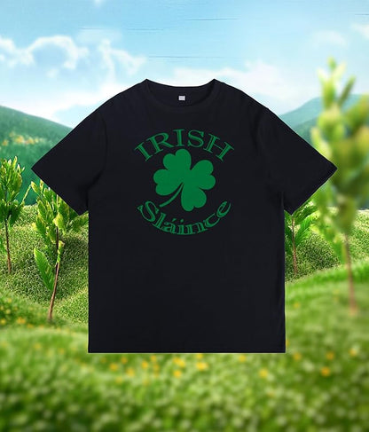 St. Patrick's Day Celebration Tee Beer Graphic Big and Tall Short Sleeve Cotton Festival Casual Gym Workout Tshirts