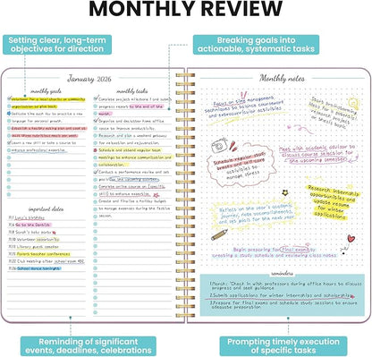 Monthly Planner 2026-2027, 2 Year Months Calendar Planner 2026-2027, Runs from January 2026 - Decembe 2027, 7" x 10", 24 Months, Perfect for School Office Home Planning - Boho Purple