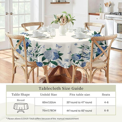 Eikione Sunflower Round Tablecloth 70inch, Fall Gingham Tablecloth Waterproof and Wrinkle-Free, Wild Flower Rustic Table Covers, Fall Decorations for Home