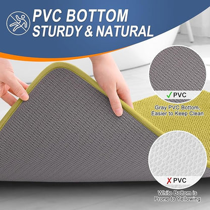 OLANLY Thick Memory Foam Bath Mat Rug 24x16, Extra Soft Absorbent Bathroom Rug, Quick Dry Bath Mat, Non-Slip, Machine Washable Carpet for Bathroom, Tub and Shower, Home Decor Accessories, Deep Mustard