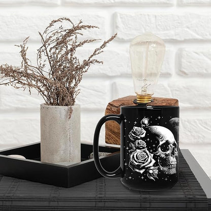 Skull Mug 15oz Goth Gift for Women - Christmas Mugs Witch Gifts for Women Skull Gifts for Men Unique - Gothic Coffee Mug - Witch, Goth Decor Christmas Cup With Skulls Cup Gothic Gift for Men, Dad, Mom