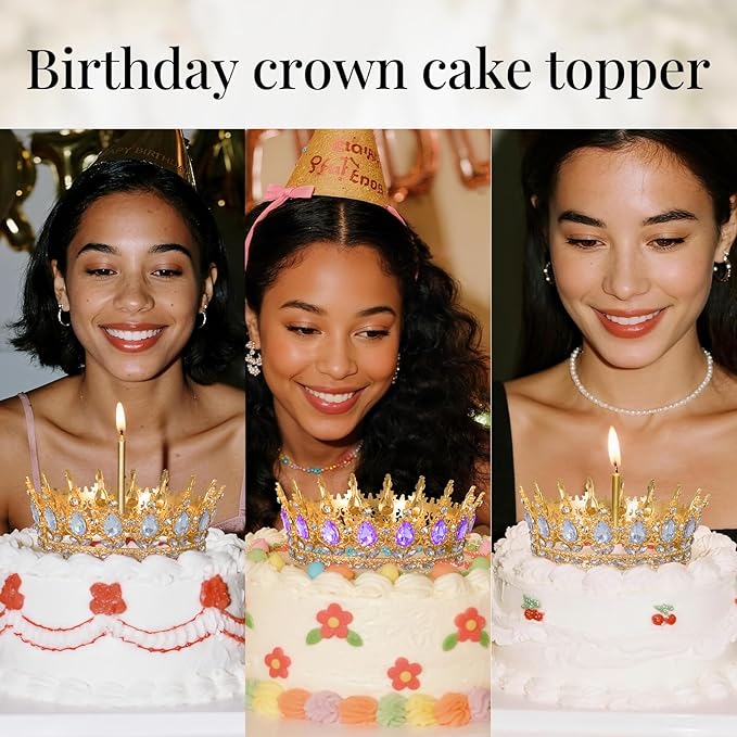 Onedor Silver Crown for Women Crystal Rhinestone Tiara Queen Headpiece for Wedding Prom Pageant Birthday Princess Theme Costume Party Hair Accessories and Cake Topper Decoration
