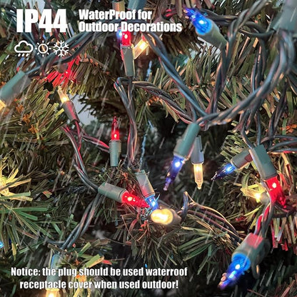 Red White Blue 4th of July Patriotic Day Decorations Lights 100 Count Mini String Lights with Green Wire for Outdoor Indoor Christmas,Holiday,Party, Independence Day Decor,UL Certified (21feet)