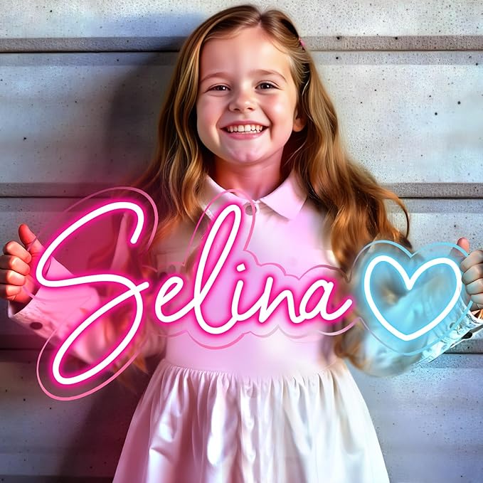 Custom Neon Signs, LED Neon Sign Customizable for Room Wall Decor, Personalized Neon Name Sign for Girl Boy, Personalized Birthday Party Wedding Christmas Decoration Bar Shop Name Gift (Pink)