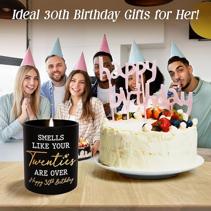 Christmas 30th Birthday Gifts for Men Women - Vanilla Lavender Candle 10oz - 1995 30th Birthday Decorations for Him Her, 30 Year Old Bday Gifts for Daughter Sister Wife Husband, 30 Candles