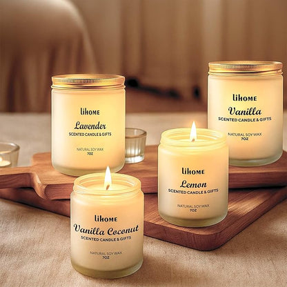 Candles Gifts for Women, Natural Soy Wax Candle for Home Scented Perfect for Christmas, Birthday, Mother's Day, Lavender Scented Candles