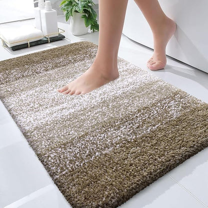 OLANLY Bathroom Runner Rugs 40x24, Extra Soft Absorbent Microfiber Bath Rugs, Rubber Backing, Quick Dry, Machine Washable Bath Mats for Bathroom Floor, Tub and Shower, Home Decor Accessories, Coffee