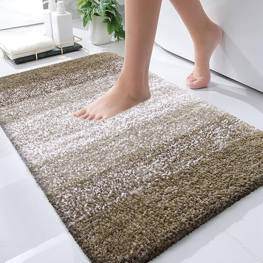 OLANLY Bathroom Runner Rugs 40x24, Extra Soft Absorbent Microfiber Bath Rugs, Rubber Backing, Quick Dry, Machine Washable Bath Mats for Bathroom Floor, Tub and Shower, Home Decor Accessories, Coffee