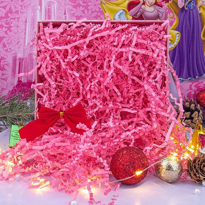 Caleihd 1/2 LB Crinkle Cut Paper Shredded Filler Paper for Gift Baskets Gift Box Confetti Shreds Decoration Stuffing for Birthday, Weddings, Anniversaries, Christmas Wrapping Pink