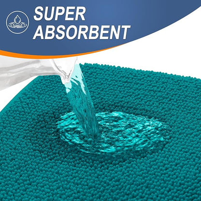 OLANLY Thick Memory Foam Bath Mat Rug 44x24, Extra Soft Absorbent Bathroom Rug, Quick Dry Bath Mats, Non-Slip, Machine Washable Carpet for Bathroom, Tub and Shower, Home Decor Accessories, Deep Lake