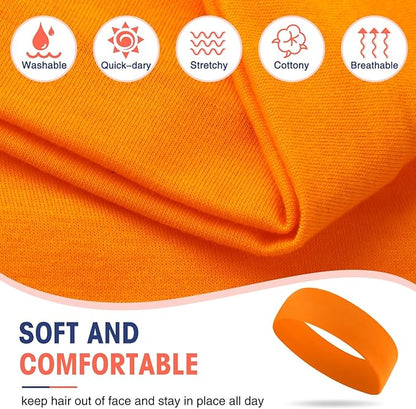 Hotop 20 Pcs Sport Stretchy Headbands for Girls Women Non Slip Soft Fabric Elastic Headband Bulk for Yoga DIY Team Gifts