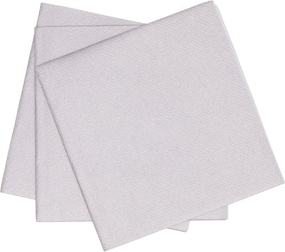 AH AMERICAN HOMESTEAD Paper Cocktail Napkins - Linen-Like Disposable Beverage Bar Napkins 4.75" x 4.75" - Bulk Square Napkins - Ideal for Party or Wedding (Silver -100 Count)