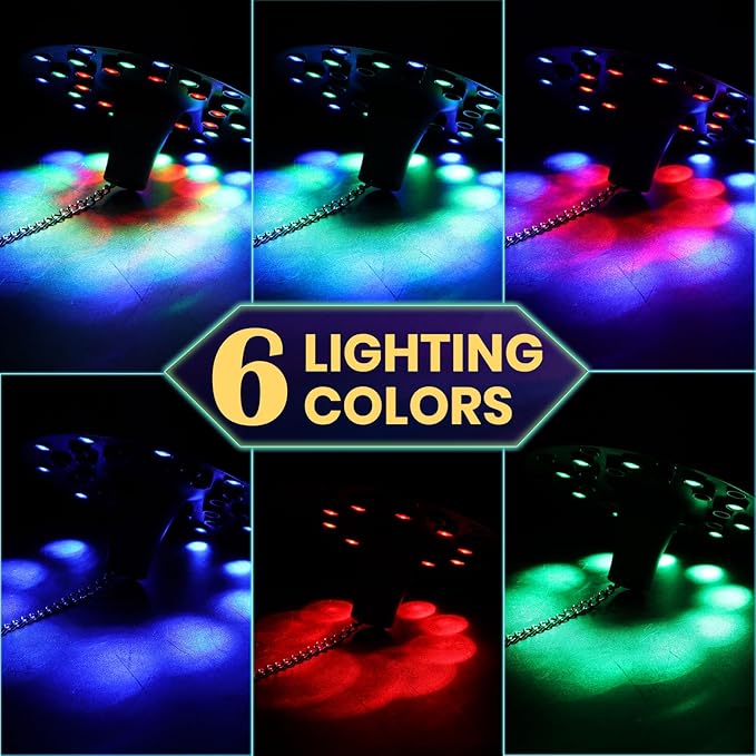 Rotating Disco Ball Motor Light with Remote, Czgor 3-15 RPM Adjustable Speed, 30 RGB LEDs, Detachable Cable/Battery/USB-C Power Mode, Supports 4'' - 16'' Mirror Balls for Party Bands Christmas Wedding