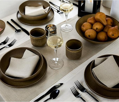 Solino Home Linen Natural Table Runner 156 Inches Long - 100% Pure Linen Extra Long Table Runner 14 x 156 Inch for Fall, Autumn - Fete