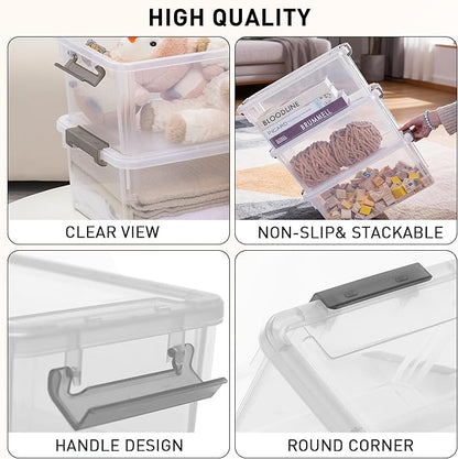 Citylife 17 QT Plastic Storage Bins with Latching Lids Stackable Storage Containers for Organizing Large Clear Storage Box for Garage, Craft, Toys, Closet, Home, 1 Packs